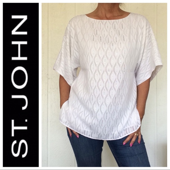 ST. JOHN SILK SWAROVSKI CRYSTAL TOP SMALL - Picture 1 of 8